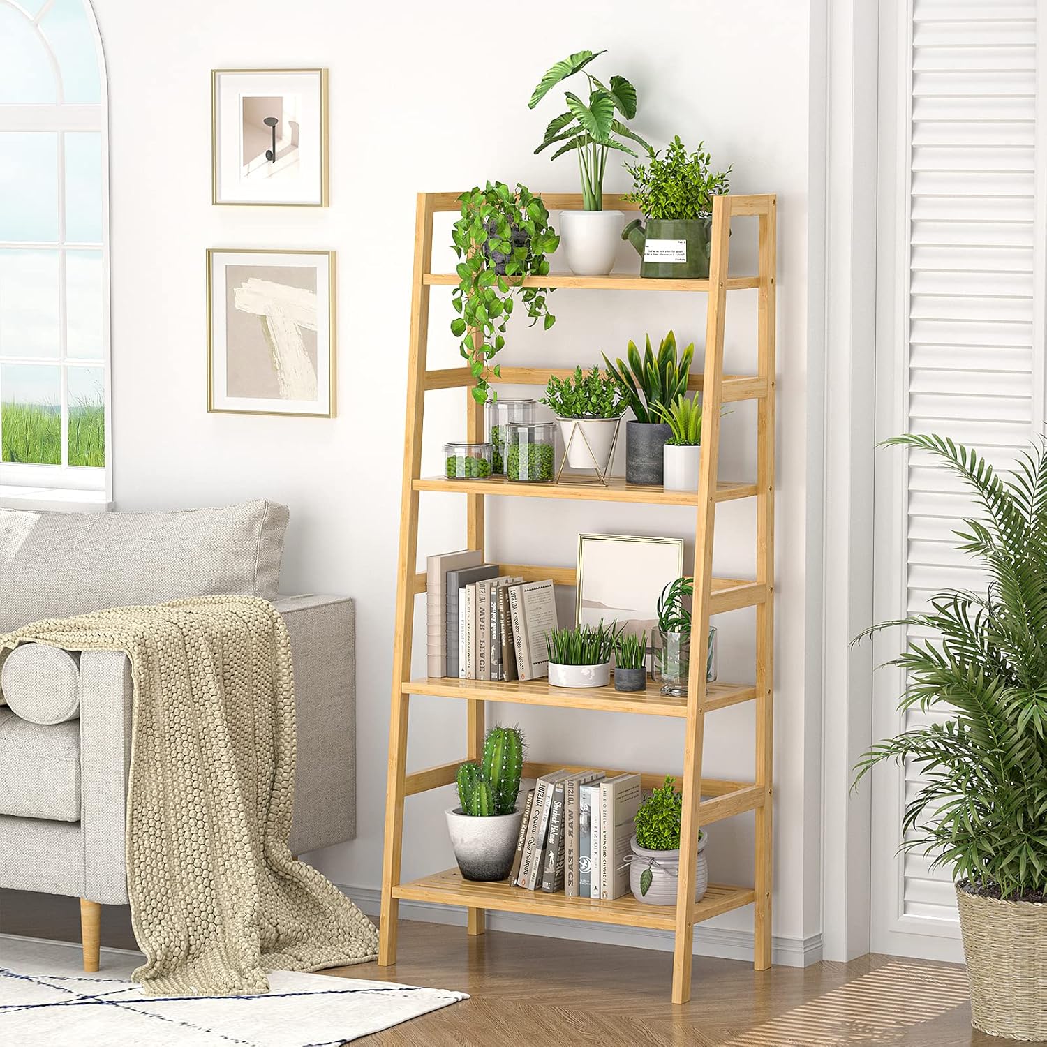 5-Tier Bamboo Bookshelf